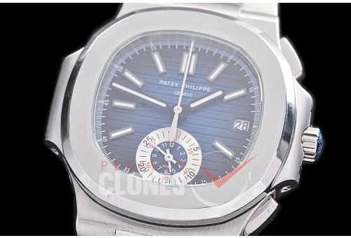 0 0 0 0 0 PP-5980-003S 3KF Nautilus 5980 Chronograph SS/SS Blue Asian Clone Calibre CH28-520 C