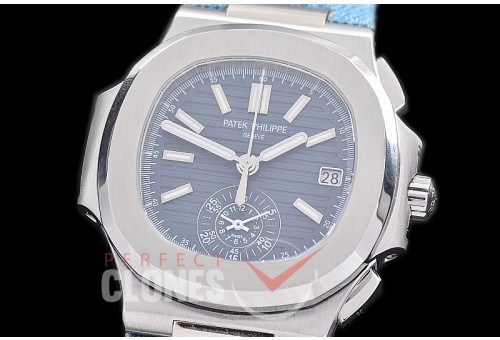 PP-5980-004L 3KF Nautilus 5980 Chronograph SS/LE Blue Asian Clone Calibre CH28-520 C