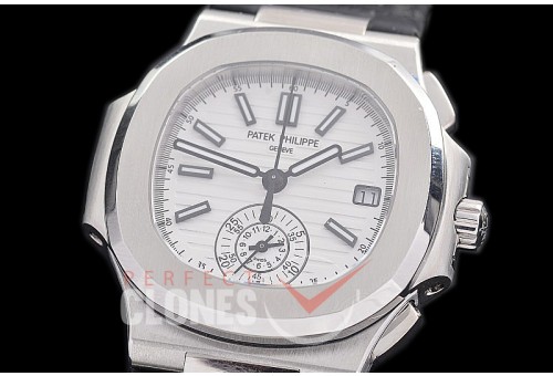PP-5980-001L 3KF Nautilus 5980 Chronograph SS/LE White Asian Clone Calibre CH28-520 C