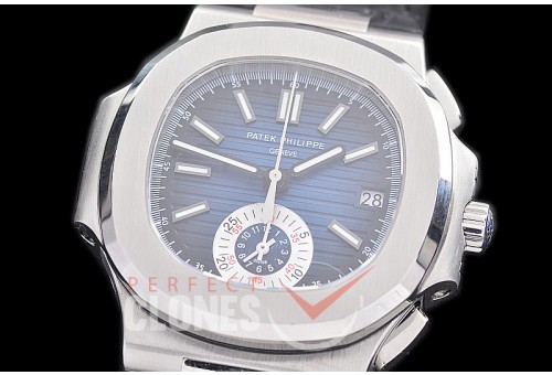 PP-5980-003L 3KF Nautilus 5980 Chronograph SS/LE Blue Asian Clone Calibre CH28-520 C