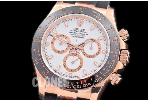 0 0 0 0 0 0 RLDFR-4130-851RW QF V11 904L Steel Daytona 116515LN RG/CER/RU White Sticks 4130 Superclone - 72 Hours Power Reserve Movement / Extra Weighted 