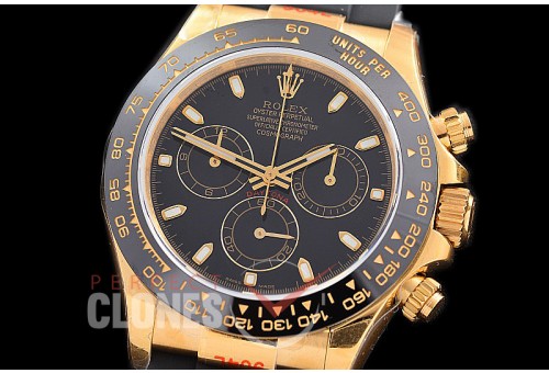 0 0 0 0 0 0 RLDF-4130-852RW QF V11 904L Steel Daytona 116518LN YG/CER/RU Black Sticks 4130 Superclone - 72 Hours Power Reserve Movement / Extra Weighted 