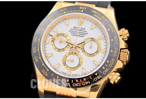 0 0 0 0 0 0 RLDF-4130-851RW QF V11 904L Steel Daytona 116518LN YG/CER/RU White Sticks 4130 Superclone - 72 Hours Power Reserve Movement / Extra Weighted 