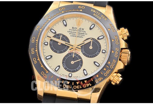 0 0 0 0 0 0 RLDF-4130-855RW QF V11 904L Steel Daytona 116518LN YG/CER/RU Gold Sticks 4130 Superclone - 72 Hours Power Reserve Movement / Extra Weighted 