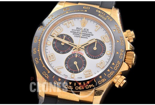 0 0 0 0 0 0 RLDF-4130-876RW QF V11 904L Steel Daytona 116518LN YG/CER/RU White Numeral 4130 Superclone - 72 Hours Power Reserve Movement / Extra Weighted 