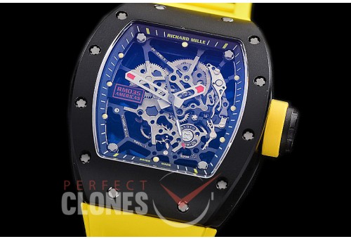 0 0 0 0 0 0 RM035-02-051A KVF RM035 Americas Black Toro Ceramic Limited Edition CER/RU Skeleton Asian Clone Calibre RMUL-1 - 55 Hrs Power Reserve 