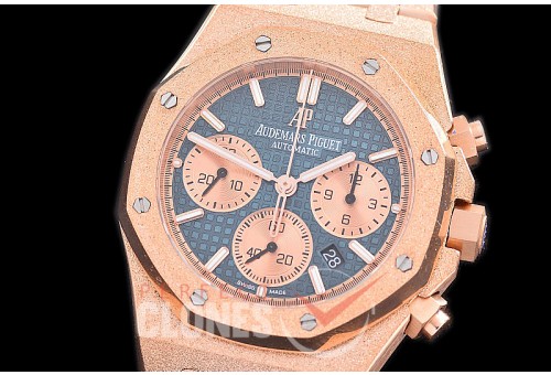 AP26240-123 OMF Royal Oak Chronograph Frosted 26240 RG/RG Blue A-7750 Mod 1-1 Thickness 