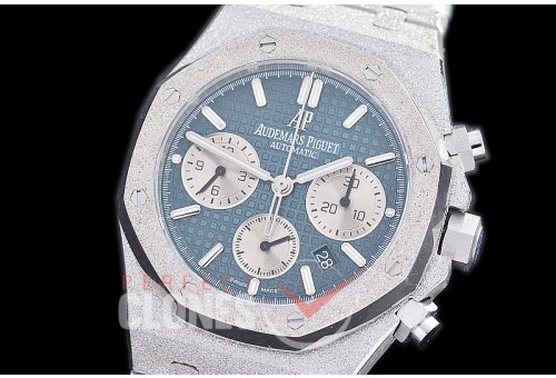 AP26240-104 OMF Royal Oak Chronograph Frosted 26240 SS/SS Blue A-7750 Mod 1-1 Thickness 