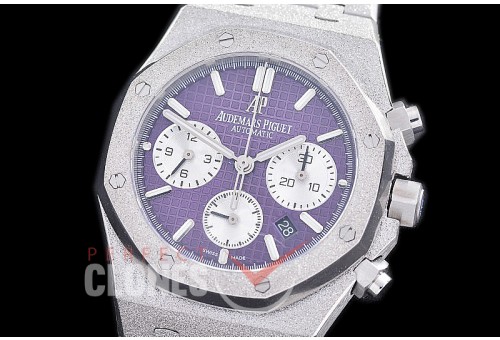 AP26240-106 OMF Royal Oak Chronograph Frosted 26240 SS/SS Violet A-7750 Mod 1-1 Thickness 
