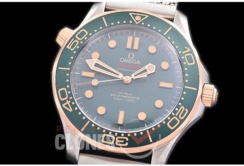 0 0 0 OM300M-0011M XF/VSF Seamaster Diver 300M TI/RG/ME Green Asian 2824 Mod 8806 
