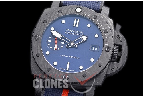 0 0 0 0 0 PN1563AA01 XF/VSF Pam 1563 AA Series 42mm Luna Rosa Carbotech Luminor Submersible Blue CF/NY VS P900