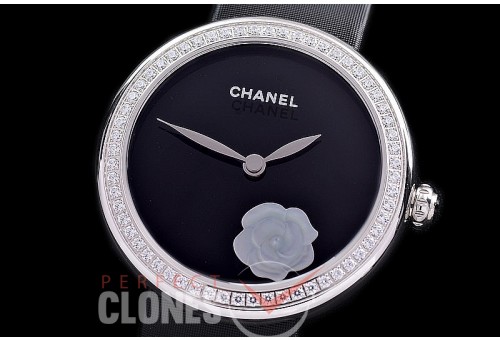 0 0 CHMPR-012 TTF Mademoiselle Prive Ladies Black SS/Diam/ST Black Swiss Quartz 