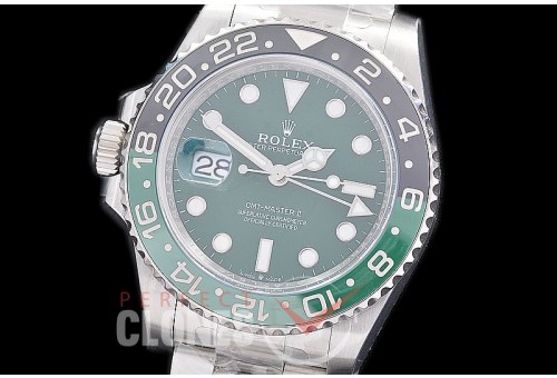 0 0 0 0 0 RLGS00965 Clean-F 904L Steel Lefty GMT 126710VTNR SS/SS/Oyster Green DD 3285 CHS - 72 Hours Power Reserve