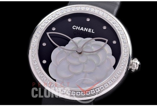 0 0 CHMPR-017 TTF Mademoiselle Prive Ladies Black SS/Diam/ST Black Swiss Quartz 