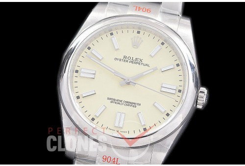 RLOY-41-028S GMF 904 Steel Osyter Perpetual 41mm 124300 SS/SS Cream Sticks VR 3230 