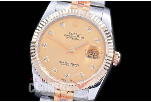 R36DJT-116233-105 BPF Datejust Men 116233 SS/YG Fluted/Jubilee Gold Diamonds VR 3135 - 18K Wrapped Gold Special Offer !! 