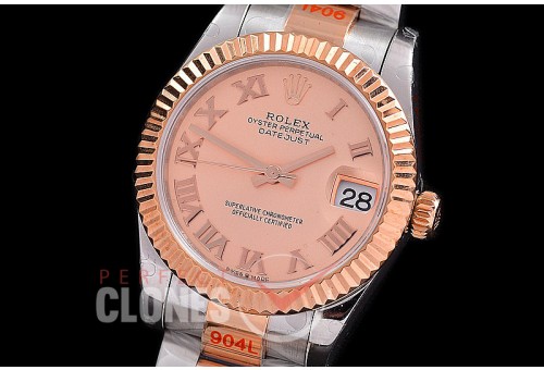 R31DJTR-195 GMF 904 Steel Datejust Midsize 278271 SS/RG Fluted/Oyster Rose Gold Roman Asian Clone 2824