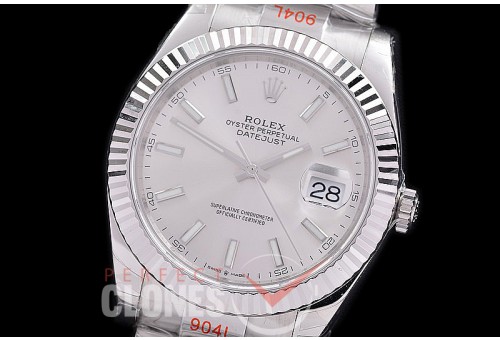 0 0 0 0 0 R41DJS-3235-500 WFF 904L Steel Datejust 41mm 126334 SS/SS Fluted/Oyster Silver Sticks SH 3235