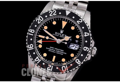 0 0 0 0 0 RLGV00704J-A ANF/OXF Vintage GMT Master 1675 Black Glit Dial, Black Bez Jubilee Asian 2836