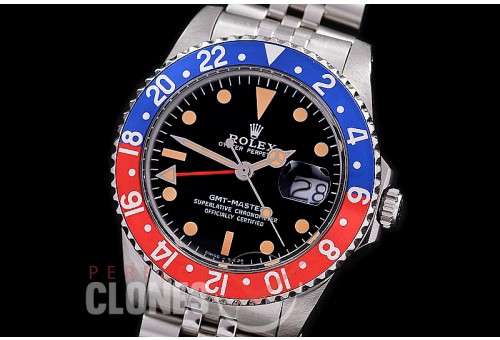 0 0 0 0 0 RLGV00706J-A ANF/OXF Vintage GMT Master 1675 Black Glit Dial, Blue/Red Bez Jubilee Asian 2836