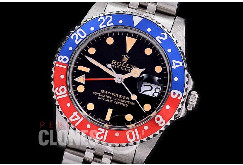 0 0 0 0 0 RLGV00706J-B ANF/OXF Vintage GMT Master 1675 Black Glit Dial, Blue/Red Bez Jubilee Asian 2836