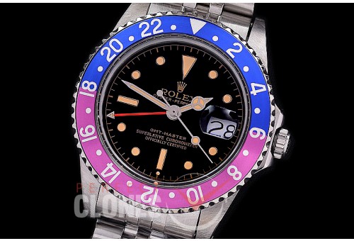 0 0 0 0 0 RLGV00718J ANF/OXF Vintage GMT Master 1675 Black Dial, Aged Blue/Red Bez Jubilee Asian 2836