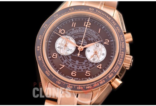 0 0 0 0 0 0 OMSP00919 Speedmaster Chronoscope RG/RG Brown OS20 Quartz