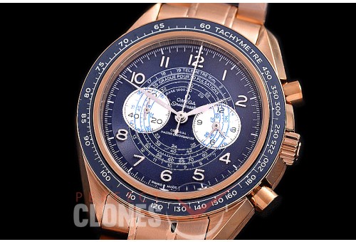 0 0 0 0 0 0 OMSP00918 Speedmaster Chronoscope RG/RG Blue OS20 Quartz