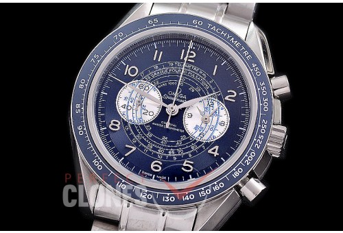 0 0 0 0 0 0 OMSP00903 Speedmaster Chronoscope SS/SS Blue OS20 Quartz