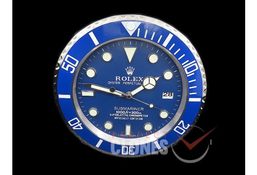 0 0 0 0 0 0 RLDC-SUB-103 Dealer Clock Smurf Blue Submariner Style Swiss Quartz 