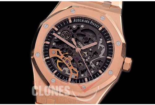 0 0 AP15407-006 APS-F Royal Oak 15407 Oak Double Balance Wheel Openworked RG/RG A-3132