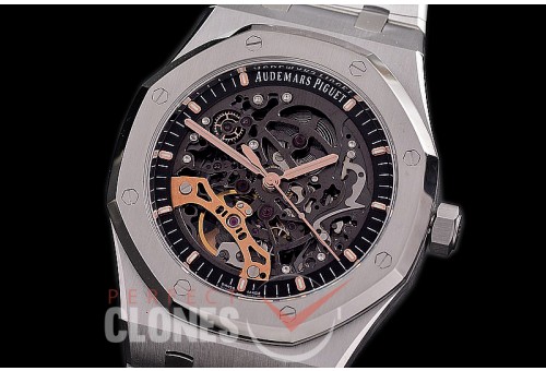 0 0 AP15407-001 APS-F Royal Oak 15407 Oak Double Balance Wheel Openworked SS/SS A-3132