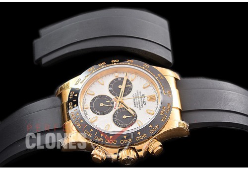 0 0 0 RLDF-4130-859R QF V3 904L Steel Daytona 116518LN YG/CER/RU Meteorite Sticks 4130 Superclone - 72 Hours Power Reserve Movement 