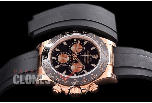 0 0 0 RLDFR-4130-852R QF V3 904L Steel Daytona 116515LN RG/CER/RU Black Sticks 4130 Superclone - 72 Hours Power Reserve Movement 