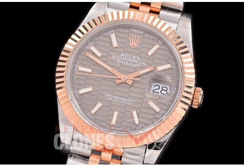0 0 0 0 0 R41DJTR-3235-210 GMF 904L Steel Datejust 41mm 126331 ∫SS/RG Fluted/Jubilee Fluted Dark Rhodium Sticks SH 3235