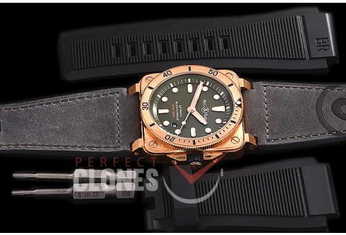 0 0 0 0 0 0 0 BR03-92-043 ANF/OXF BR03-92 Bronzo Diver BR/LE Khaki Military Green Miyota 9015 - Bundle Rubber Strap / Toolkit 