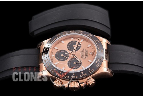 0 0 0 RLDFR-4130-855R QF V3 904L Steel Daytona 116515LN RG/CER/RU Rose Gold Sticks 4130 Superclone - 72 Hours Power Reserve Movement 