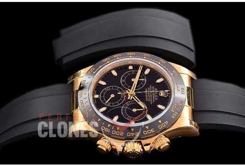 0 0 0 RLDF-4130-852R QF V3 904L Steel Daytona 116518LN YG/CER/RU Black Sticks 4130 Superclone - 72 Hours Power Reserve Movement 