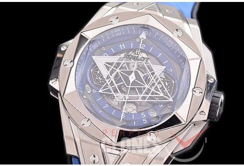 HB-SB2-103 BBF Big Bang Sang Bleu II 45mm Chronograph TI/LE Blue A-7750 Modified