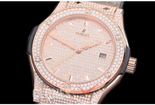 HBFS-42-0028 ANF/OXF Classic Fusion King Diamond Paved RG/Diam/LE Diam Asian Clone 2892 - Real Diamonds !!! 