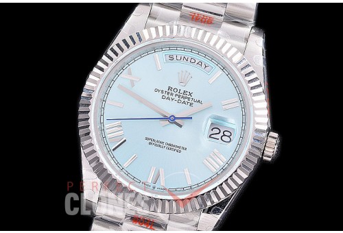 R40DDS00225 GMF Daydate 40mm 228239 904 Steel SS/SS Fluted Bez Ice Blue Roman A-2836