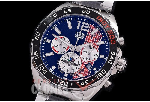 0 TGF1-00811A Indy 500 Indianapolis Speedway Special Ed Chronograph SS/SS Black OS 20 Qtz