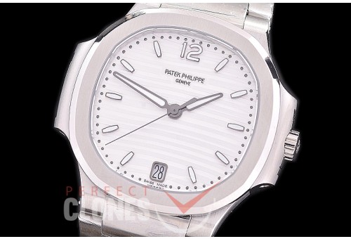 PP-7118-001 3KF Nautilus Ladies 7118 SS/SS White Asian Clone Calibre 324SC