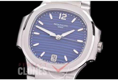 PP-7118-003 3KF Nautilus Ladies 7118 SS/SS Blue Asian Clone Calibre 324SC