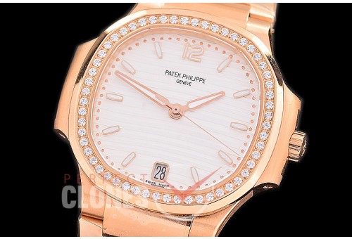PP-7118-011D 3KF Nautilus Ladies 7118 RG/RG White Asian Clone Calibre 324SC