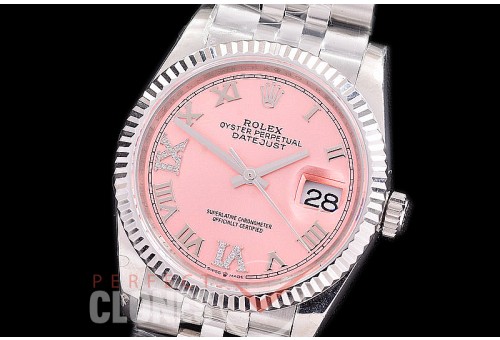 R36DJS-526 BP Datejust 36 126234 SS/SS Fluted/Jubilee 2019 Pink Roman/Diamonds A-2824