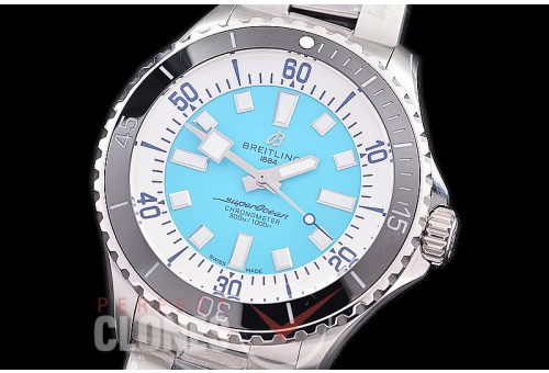 BLSO-44-104 TF Superocean Automatic 44mm SS/SS Tiffany Blue Sticks Asia 2824