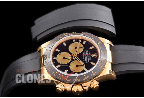0 0 0 RLDF-4130-853R QF V3 904L Steel Daytona 116518LN YG/CER/RU Black Sticks 4130 Superclone - 72 Hours Power Reserve Movement 