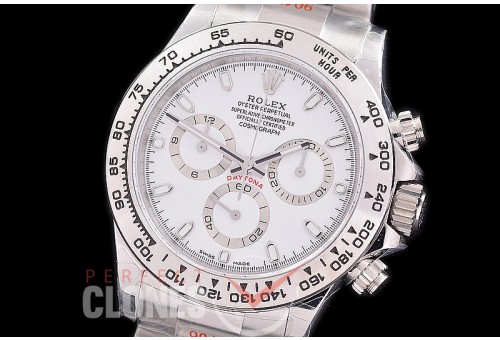 0 0 0 RLDS-4130-841 QF V3 904L Steel Daytona 116520 SS/SS White Sticks 4130 Superclone - 72 Hours Power Reserve Movement 