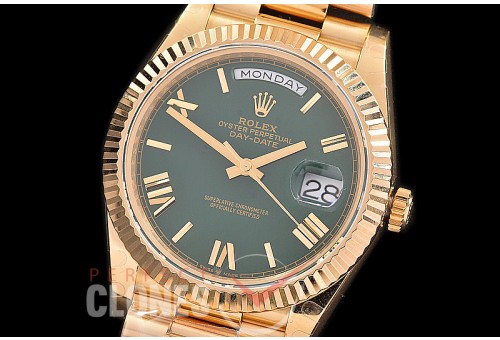 R40DDF10036 Daydate 40mm 228238 YG/YG Olive Green Roman A-2836